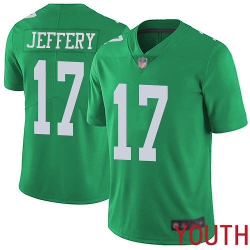 Youth Philadelphia Eagles #17 Alshon Jeffery Limited Green Rush Vapor Untouchable NFL Jersey Football->youth nfl jersey->Youth Jersey